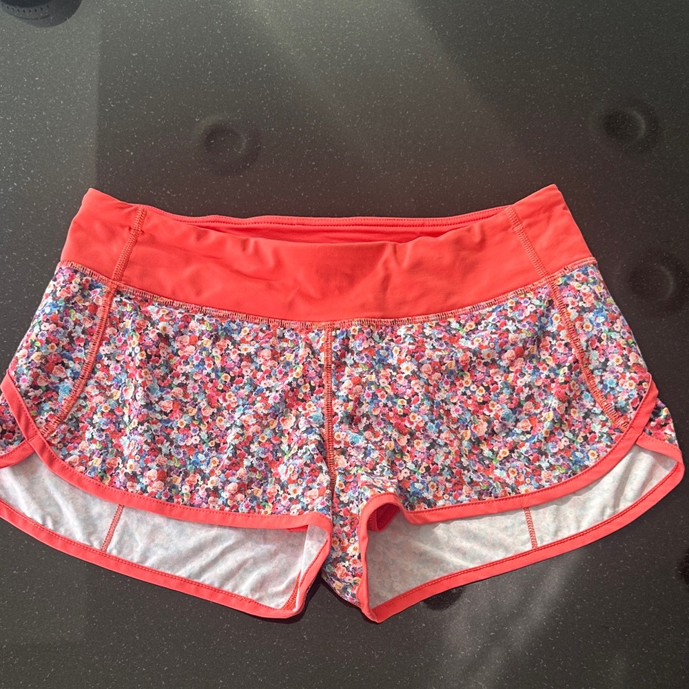 Lululemon Athletica Speed -  Floral Athletic Shorts